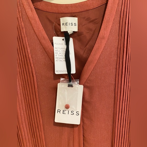 REISS UK Genie Long Maxi Shirt Dress in Augburn Orange - Picture 6 of 7